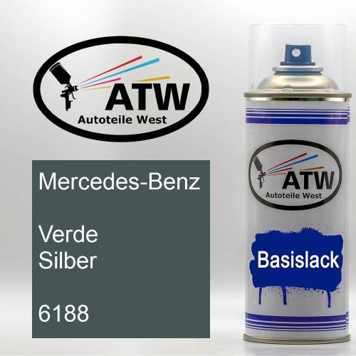Mercedes-Benz, Verde Silber, 6188: 400ml Sprühdose, von ATW Autoteile West.
